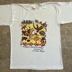Vintage 1990s Solar-T Protect World Ecology Las Vegas Tee XL 23.5x30.5